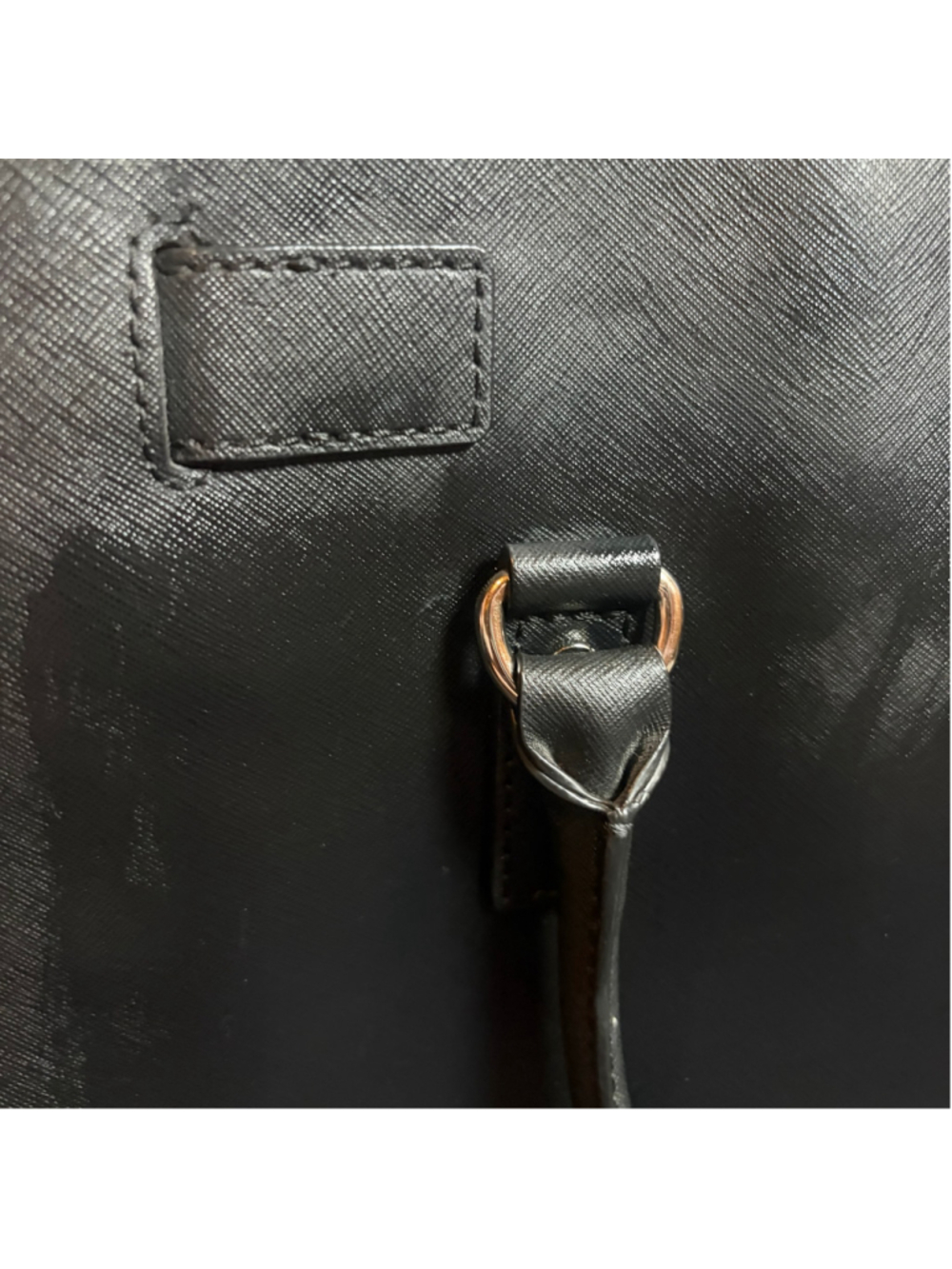 Michael Kors Hamilton Black Saffiano Leather Satchel Handbag Lock Key Strap - Picture 11 of 16